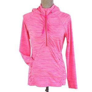 NEW Athleta Womens sz Small Neon Pink Half zip up Hoodie Lightweight Sweatshirt
